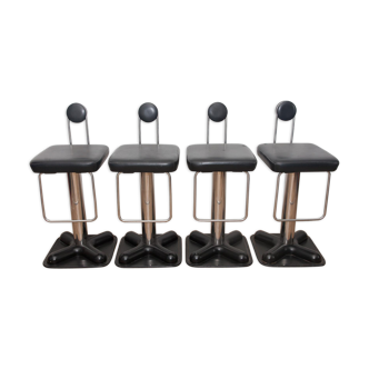 Set of 4 vintage bar stools "Birillo" by Joe Colombo for Zanotta