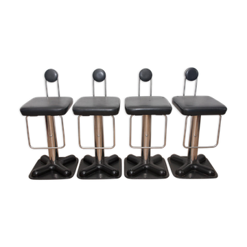 Set de 4 tabourets de bar vintage "Birillo" par Joe Colombo pour Zanotta