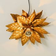Rare large gold-plated Hans Kögl Florentine-style ceiling or wall lamp from
