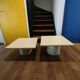 Vintage design nesting tables – lacquered wood & metal