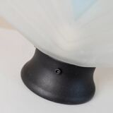 Murano Glass Shell Table Lamp in White with Blue Accent – Italian 1980s Vintage Space Age Design