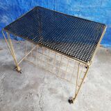 Table serves wheels perforated sheet rigitulle vinyl support