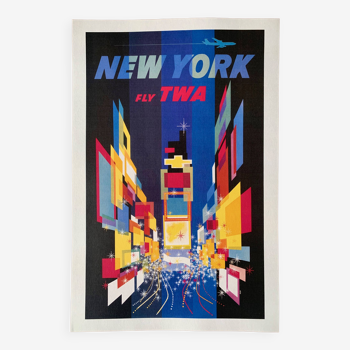 Impression "fly twa new-york" de l'artiste david klein californie de 1960