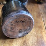 Biscornu ceramic vase signed
