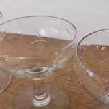 Set of 7 vintage engraved champagne glasses
