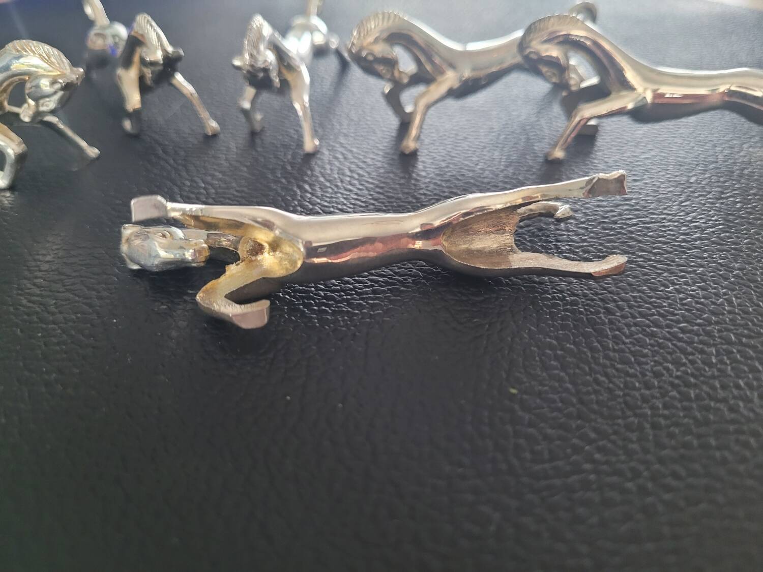 Set of 6 horse knife holders