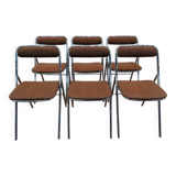6 chrome folding chairs 1970