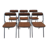 6 chrome folding chairs, 1970s