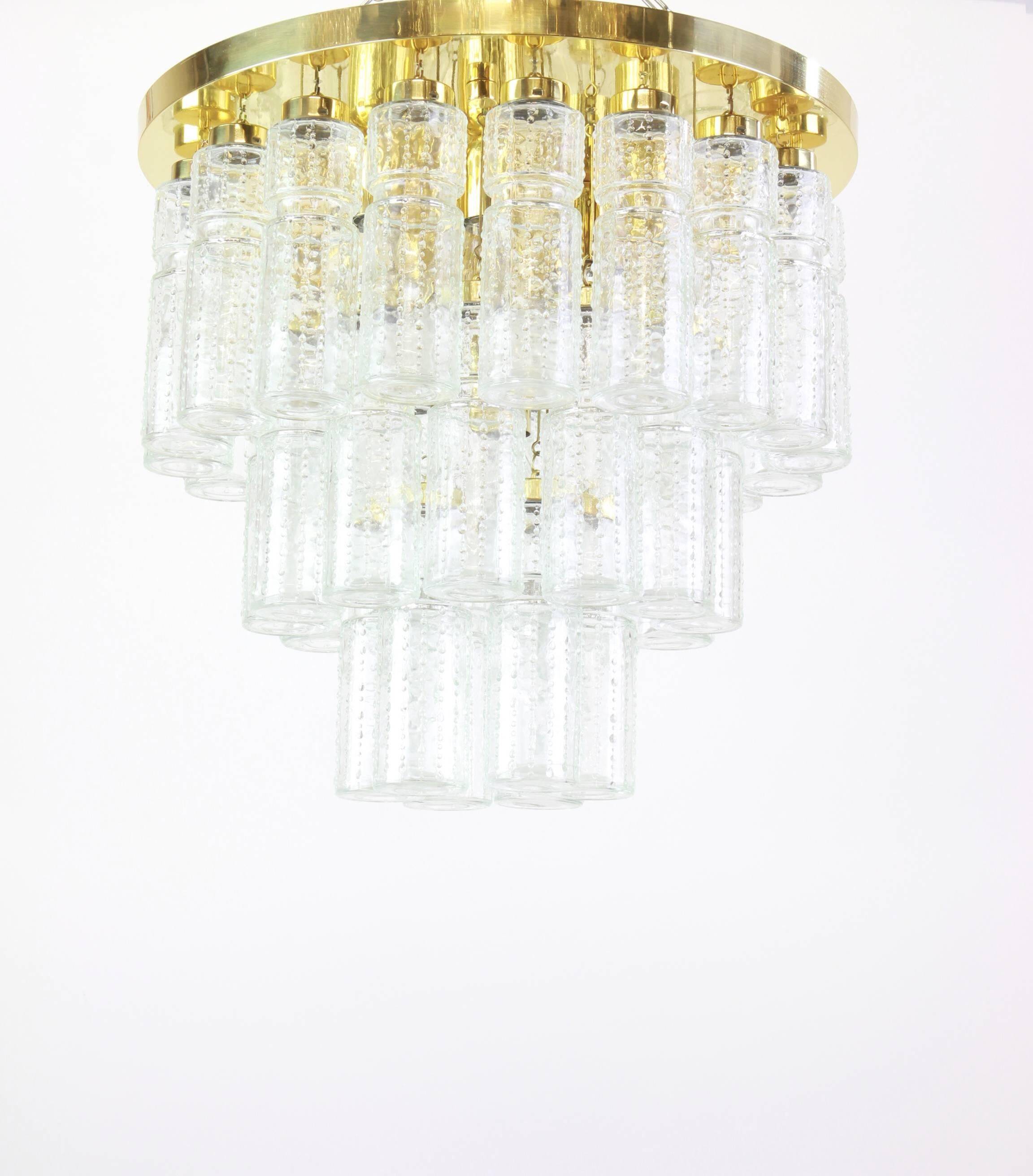 Large glass chandelier Limburg, Germany, 1960s