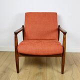 Fauteuil GFM-64, design Edmund Homa des années 70, brique en terre cuite