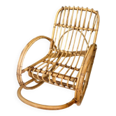 Rocking chair, vintage children's rocking chair, bamboo rattan armchair