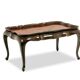 Coffee table with removable top in red and black lacquered wood. 1950s.