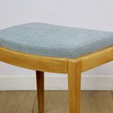 Stool seat light blue natural fabric Art Deco - 2 pieces available