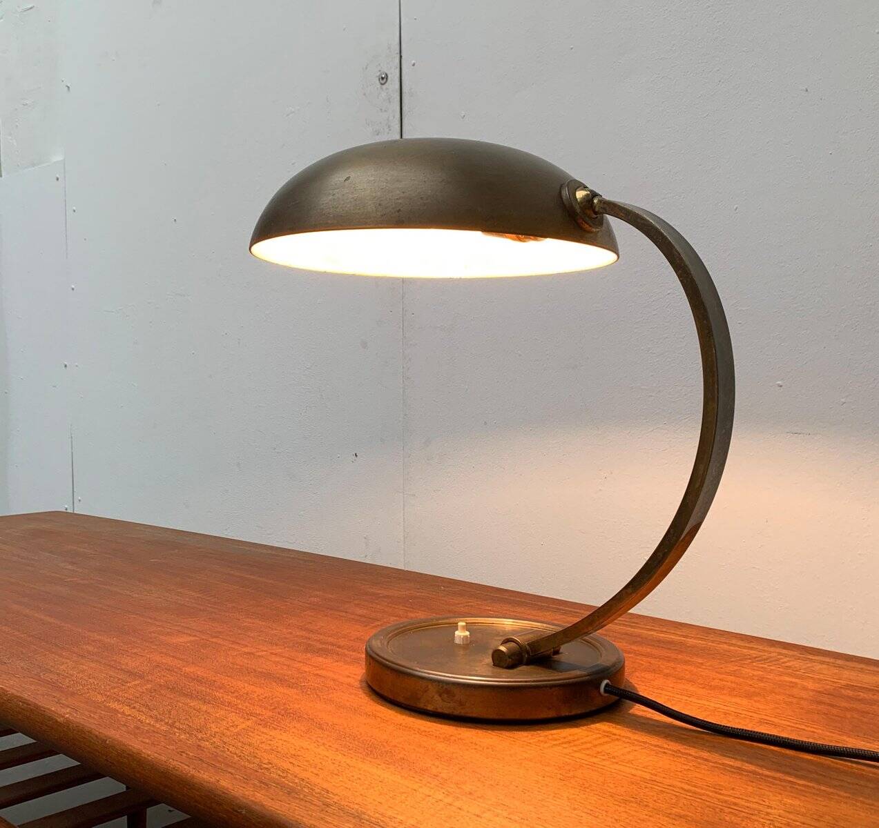 Mid-Century German Brass Table Lamp by Gecos Cosack