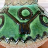 Emerald glazed ceramic pitcher vase