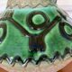 Emerald glazed ceramic pitcher vase