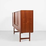Midcentury Danish highboard in teak by E.W. Bach for Sejling Skabe 1960s - with 4 doors & 4 drawers