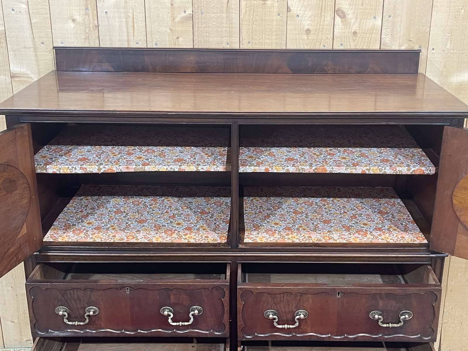 1950s English mahogany chest of drawers