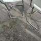 Pair of vintage chrome cantilever chairs, white leatherette – 1970s