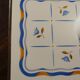 Art Deco yellow and blue tulip metal earthenware tray