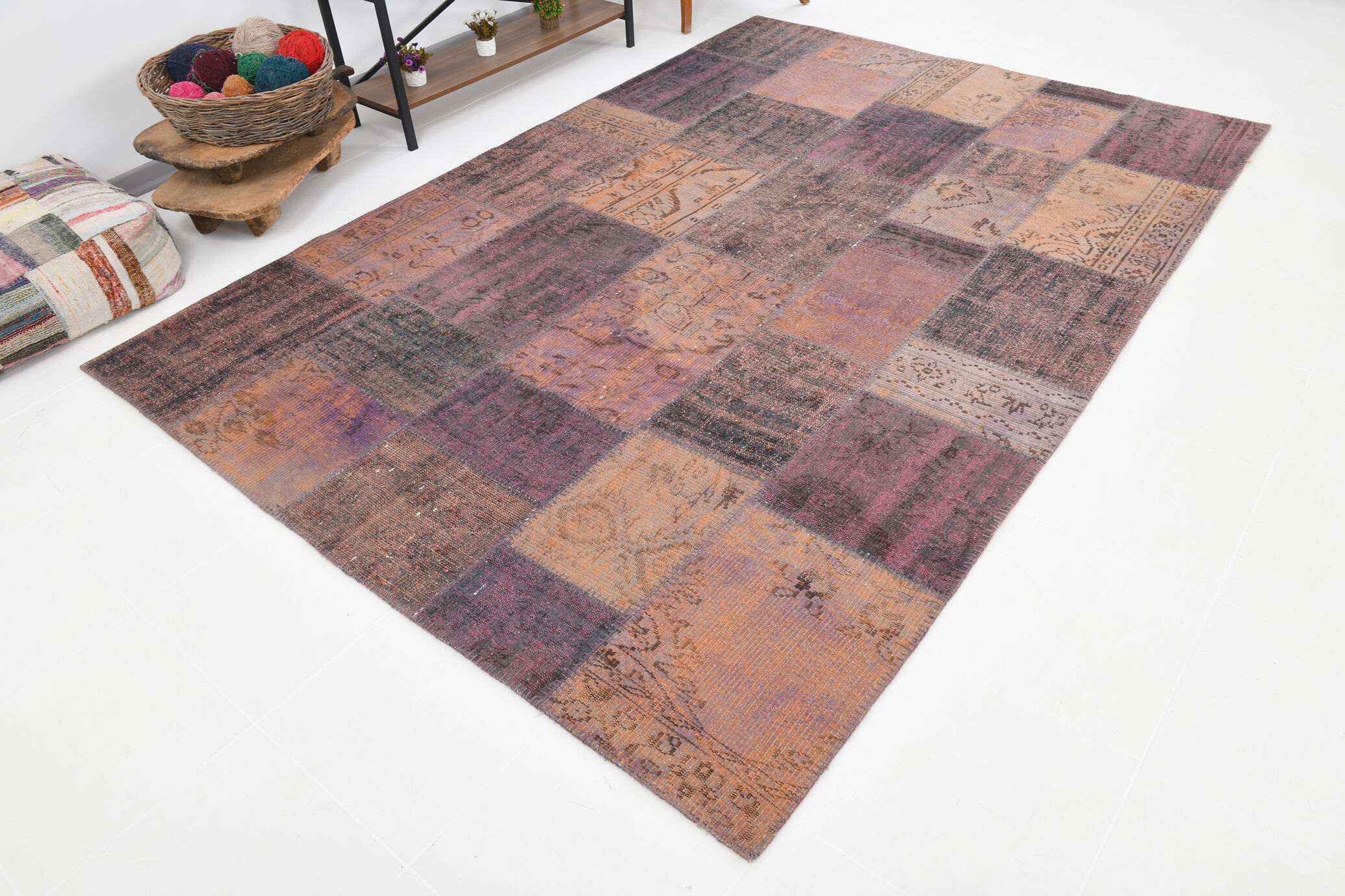 7x10 copper tones oversize farmhouse rug 303x208cm