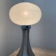 Pair of lamps mushroom opaline and chromed metal 80s