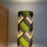 Abat-jour Galon vert, tissu 1970