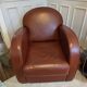 Cognac leather club armchair