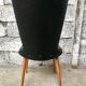 Pair of Baumann model Essor chairs in faux black leather, beech compass footing