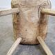 Hand-carved wooden stool, Wabi-Sabi. 1850-1900