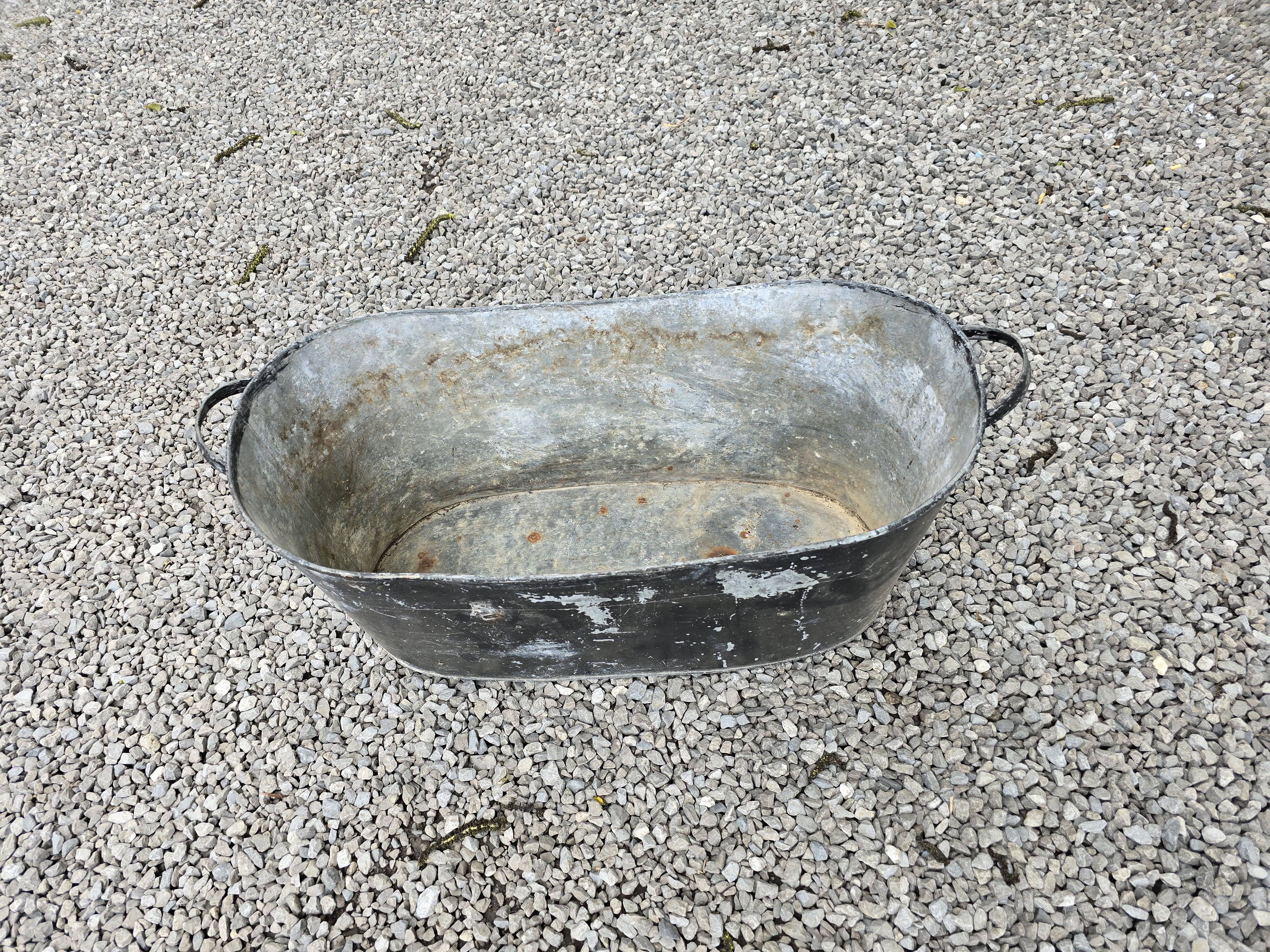 Old zinc bathtub
