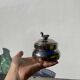 Silver-plated metal box or sugar bowl with ducks