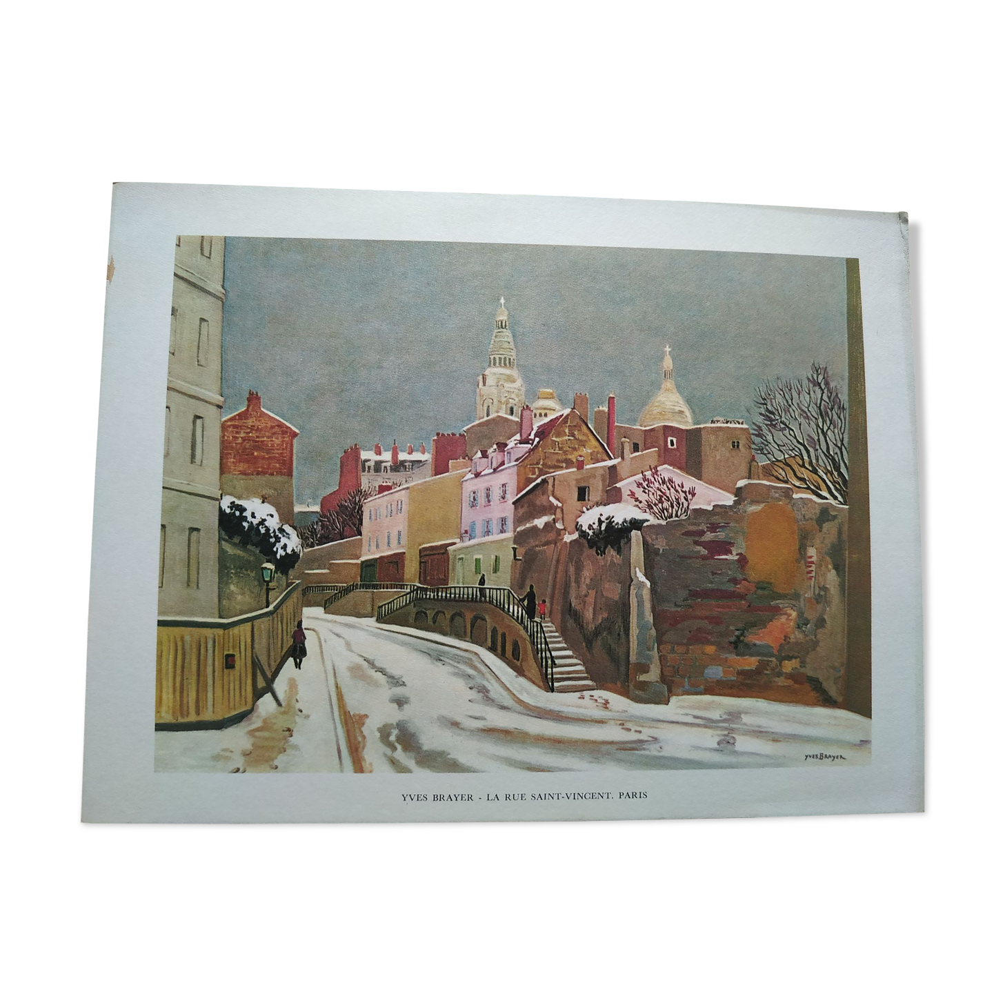 Engraving Yves Brayer, Rue Saint-Vincent, Paris