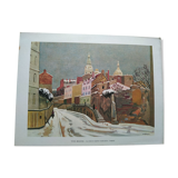 Engraving Yves Brayer, Rue Saint-Vincent, Paris