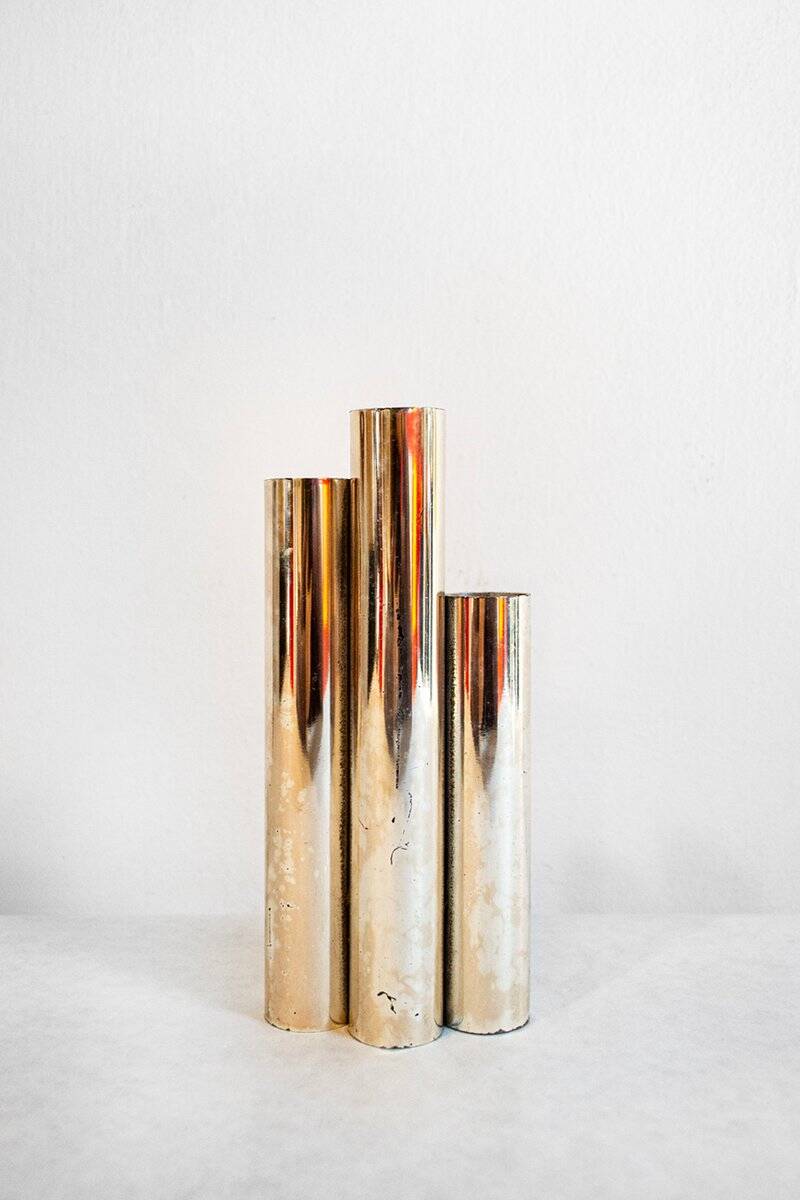 Silver-plated metal vase by Lino Sabattini, 1970