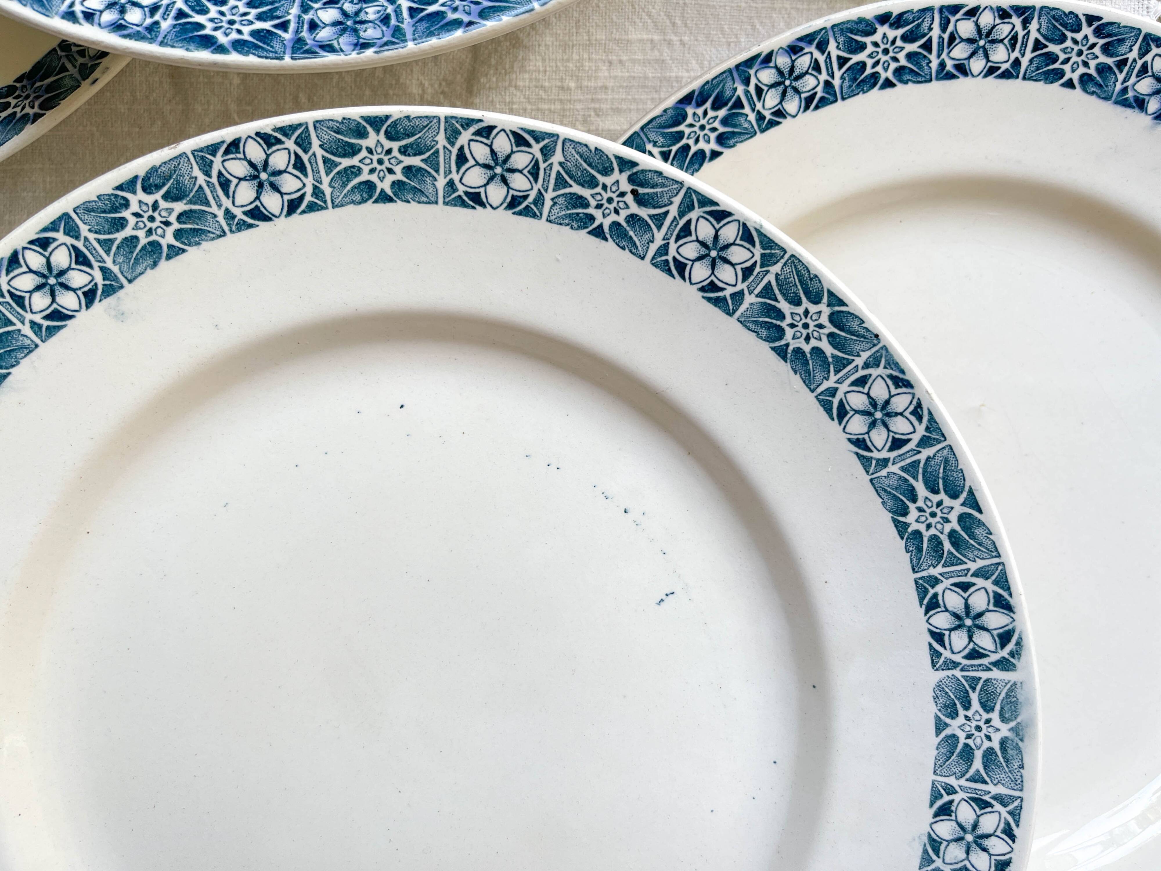 6 Assiettes plates Terre de fer Longchamp modèle René Made in France