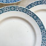 6 Assiettes plates Terre de fer Longchamp modèle René Made in France