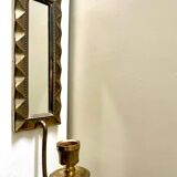 Vintage Art Deco Brass Wall mirrored Candle Sconce