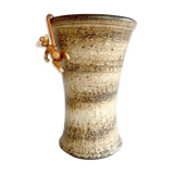 Large! Mid Century ceramic Vase, Brown, Vintage