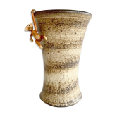 Vase en céramique du milieu du siècle marron vintage
