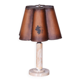 Lampe de table Art Déco tchèque en marbre et chrome, années 1920