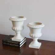 Pair of Capuani Este Vases in white lacquered ceramic, Italy '900
