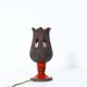 Handmade red ceramic table lamp, Sweden, 1970s
