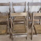 Set of 6 folding teak cinema chairs