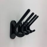 Set of 4 con & con Italian black wall coat / towel hangers , 1970’s