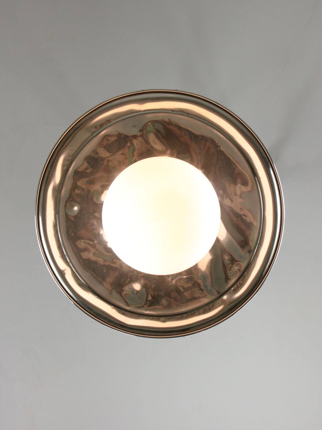 Vintage Metal and Opaline Pendant Lamp