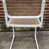 Set of 4 Cesca b32 model chairs in white by Marcel Breuer