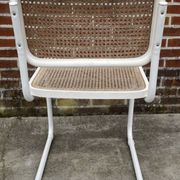 Set of 4 Cesca b32 model chairs in white by Marcel Breuer