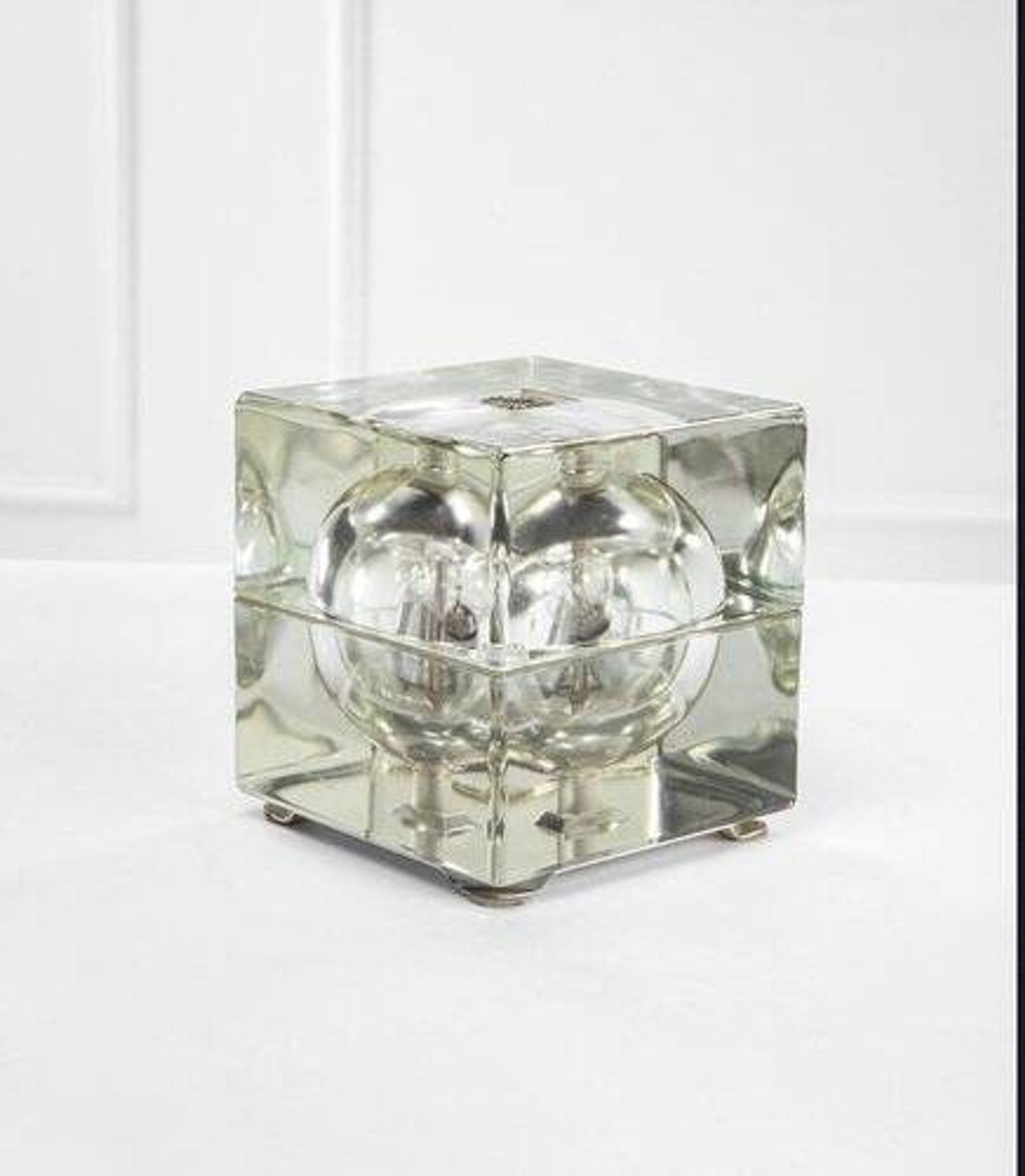Cubosfera Glass Table Lamp attributed to Alessandro Mendini, Italy, 1968