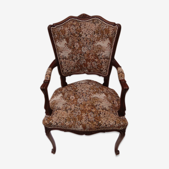 Convertible armchair with seat and back in tapestry